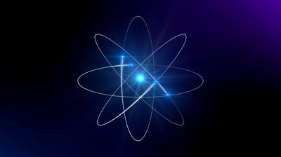 stock footage atom with degraded blue background bcs placement